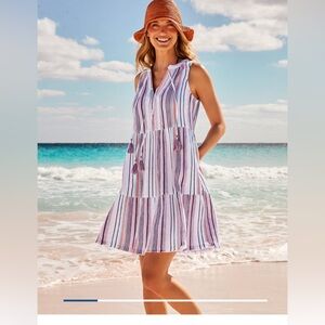 Tommy Bahama Mykonos Gauze Stripe Cover up dress- medium